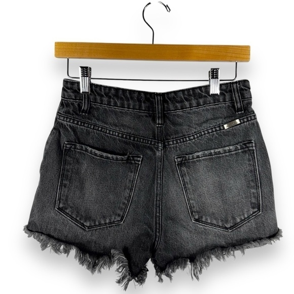 KanCan Shana High Rise Distressed Jean Shorts, Faded Black Wash, Size 3/25 - Picture 9 of 9